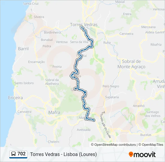 702 Bus Line Map