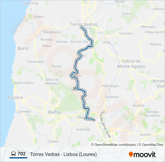 702 Bus Line Map