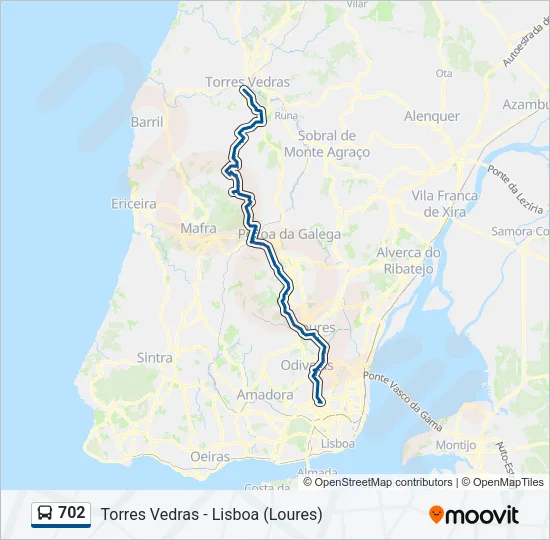 702 Bus Line Map