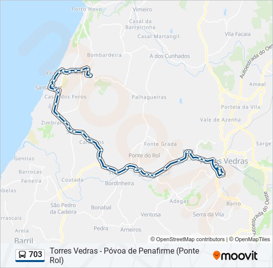 703 bus Line Map