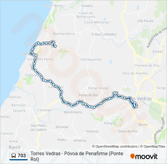703 Bus Line Map