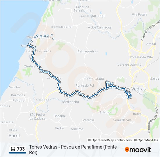 703 bus Line Map