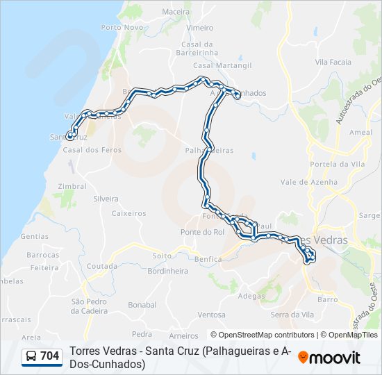 704 bus Line Map