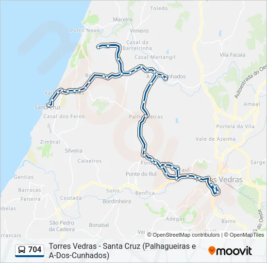 704 Bus Line Map