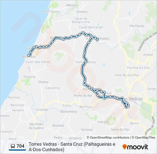 704 Bus Line Map