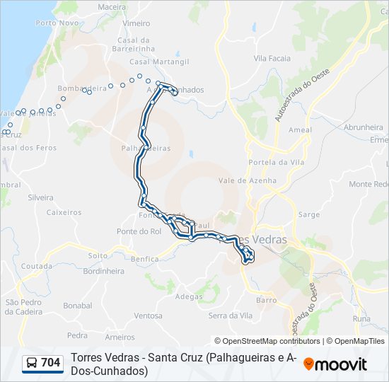 704 bus Line Map