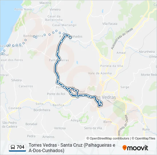704 Bus Line Map