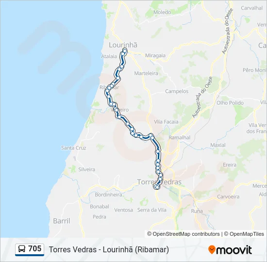 705 Bus Line Map