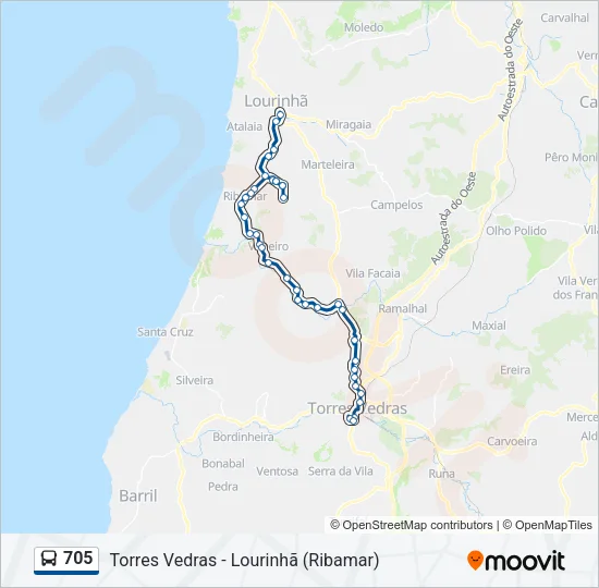 705 Bus Line Map