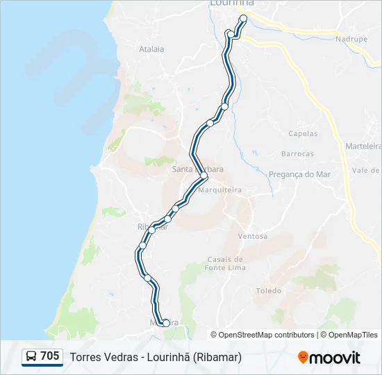 705 Bus Line Map