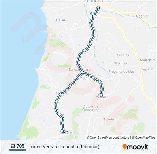 705 Bus Line Map