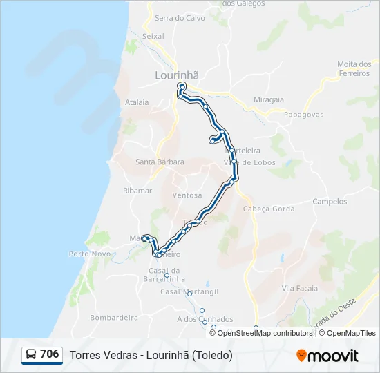 706 Bus Line Map