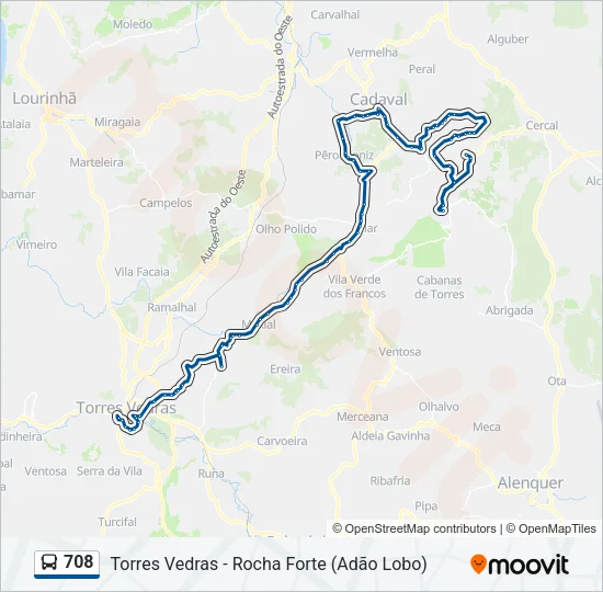 708 Bus Line Map
