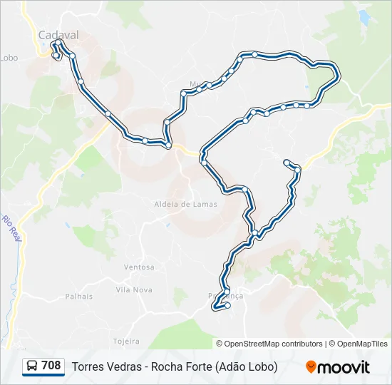 708 Bus Line Map