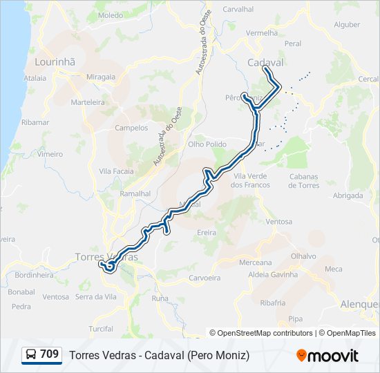 709 bus Line Map