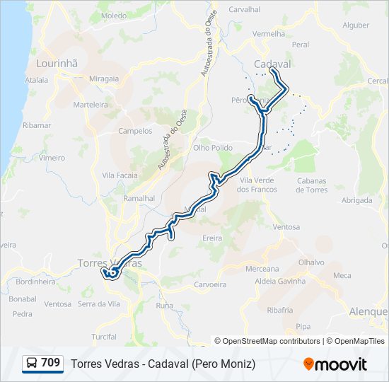 709 bus Line Map