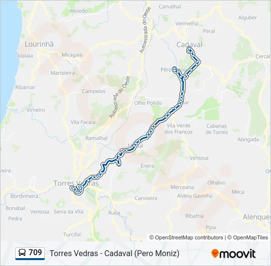 709 Bus Line Map