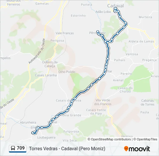 709 Bus Line Map