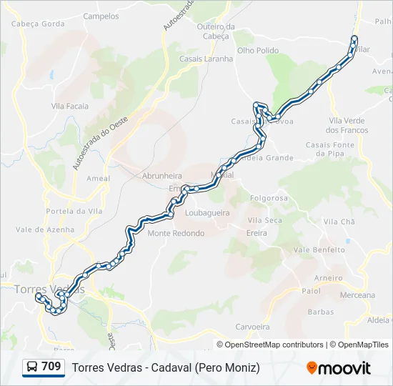 709 Bus Line Map