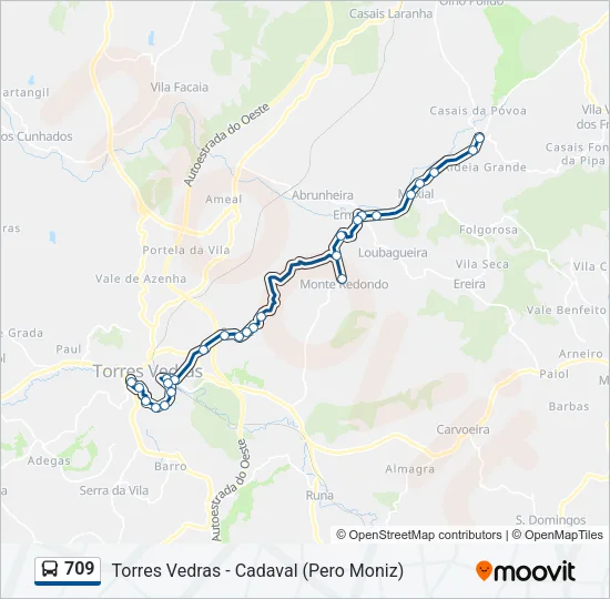 709 Bus Line Map