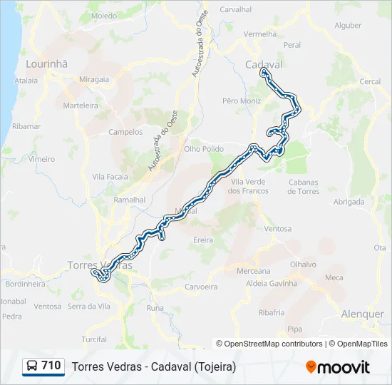 710 Bus Line Map