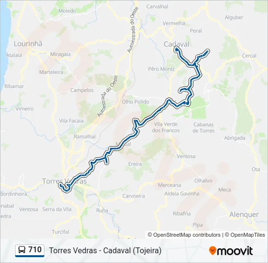 710 Bus Line Map