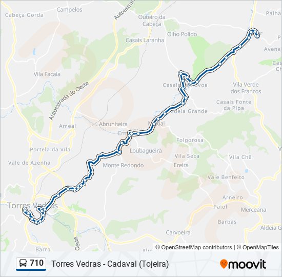 710 bus Line Map