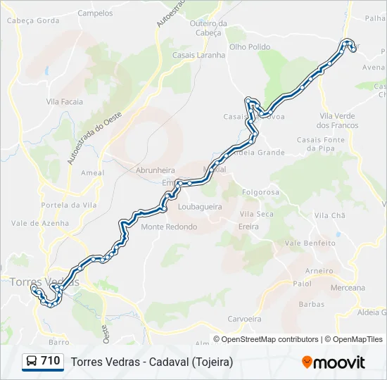710 Bus Line Map