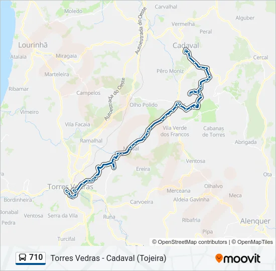 710 Bus Line Map