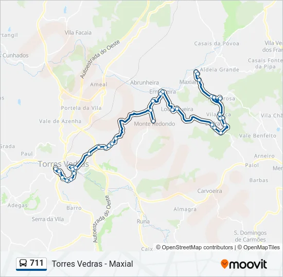 711 Bus Line Map