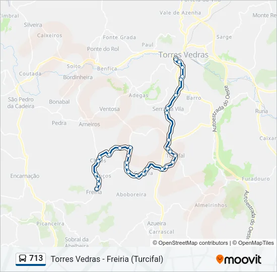 713 Bus Line Map