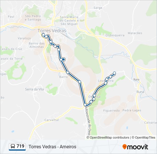 719 bus Line Map