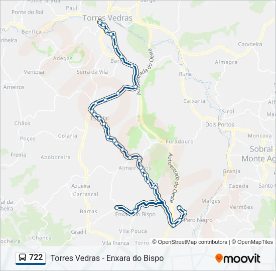 722 Bus Line Map
