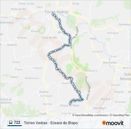 722 Bus Line Map