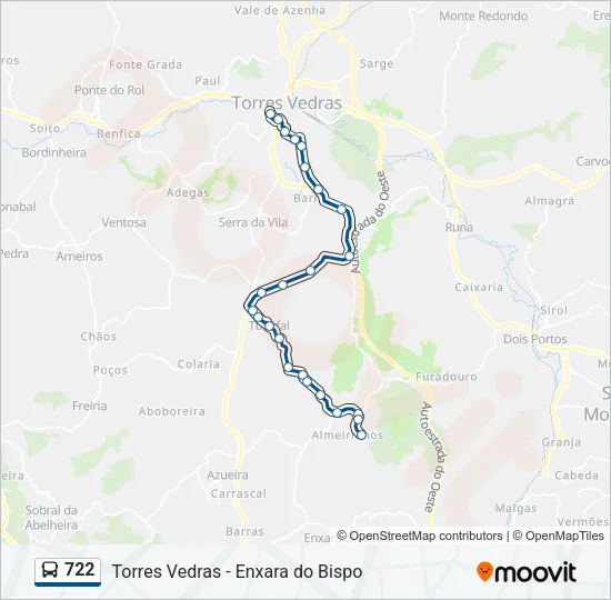 722 Bus Line Map