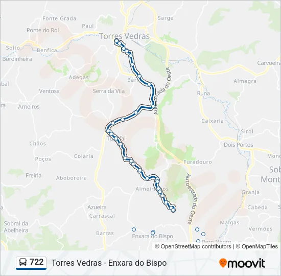 722 Bus Line Map