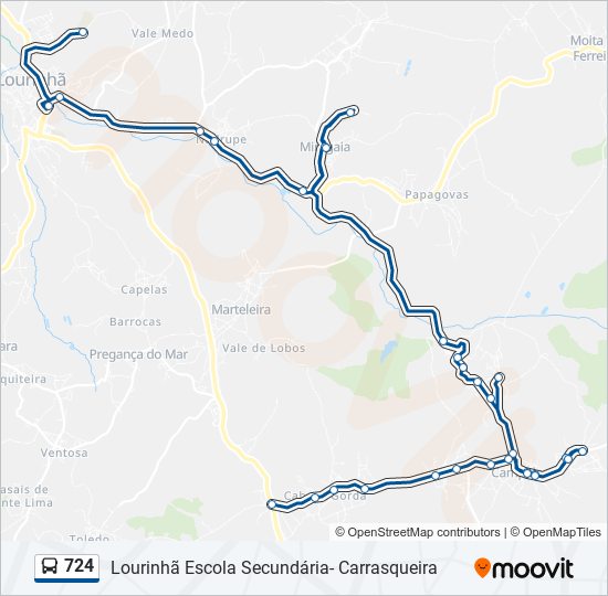 724 bus Line Map