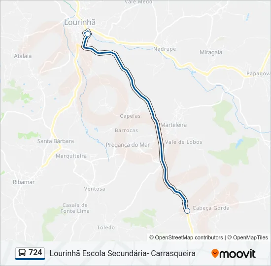 724 Bus Line Map