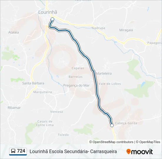 724 Bus Line Map