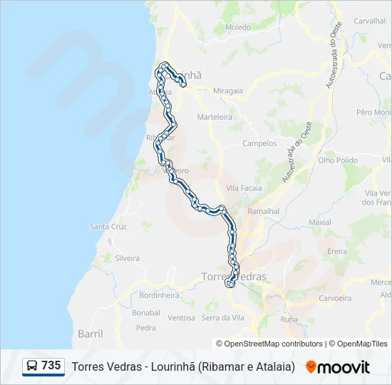 735 Bus Line Map