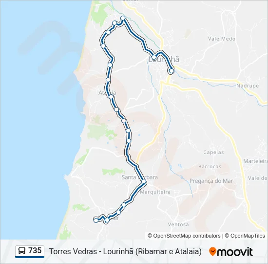 735 Bus Line Map