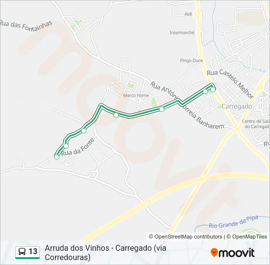 13 Bus Line Map