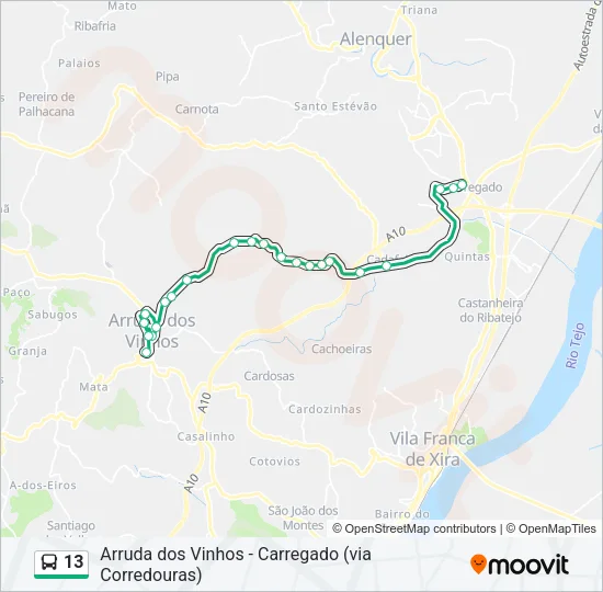 13 Bus Line Map