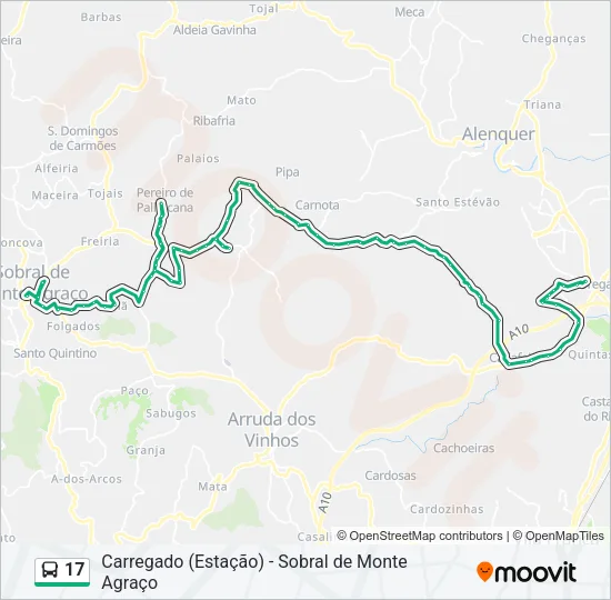 17 Bus Line Map
