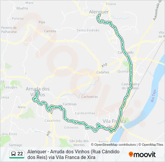 22 Bus Line Map