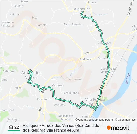 22 Bus Line Map