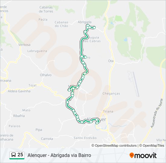 25 bus Line Map