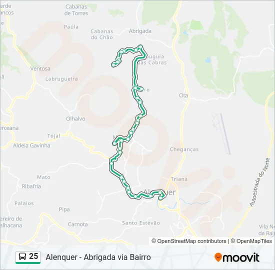 25 Bus Line Map