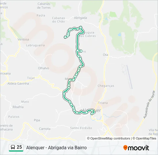25 Bus Line Map