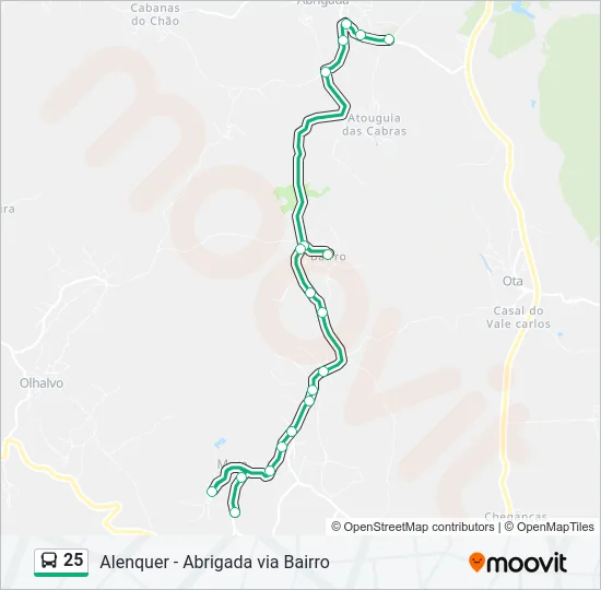25 Bus Line Map